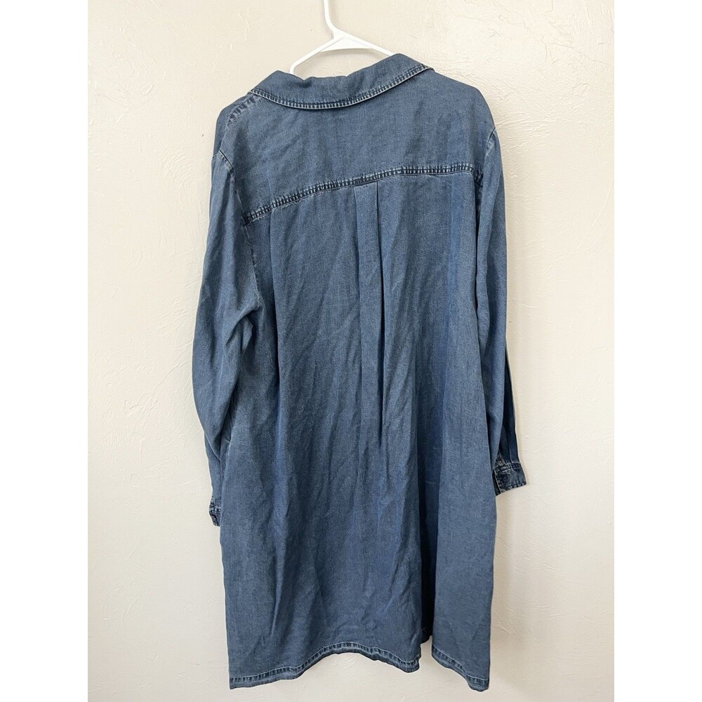 Soft Surroundings All Around Town Chambray Dress Plus 3X Blue Tencel Lyocell - Picture 8 of 8